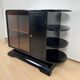 French Art Deco Half Cabinet in Black Lacquer and Mahogany, 1930