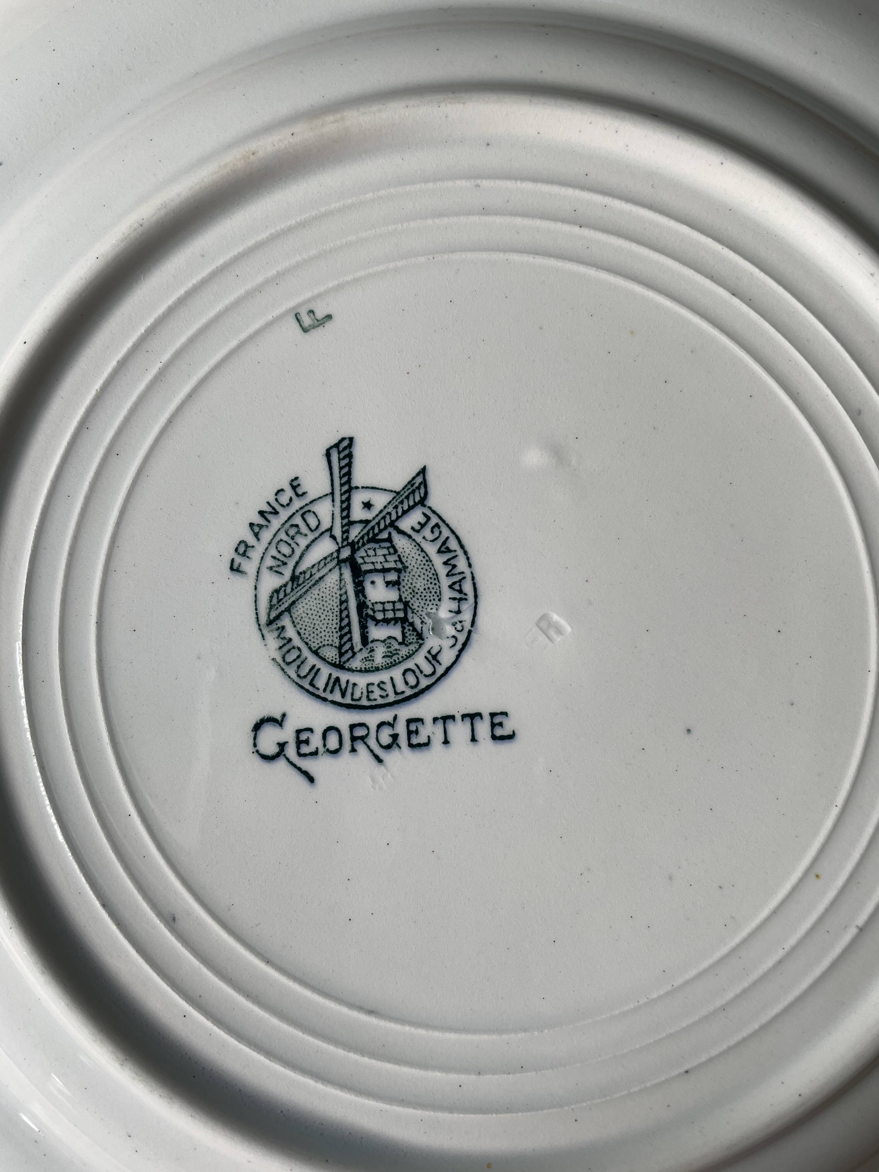 Set of 9 flat plates georgette Moulin des Loups & Hamage collection