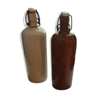Enamelled terracotta bottles