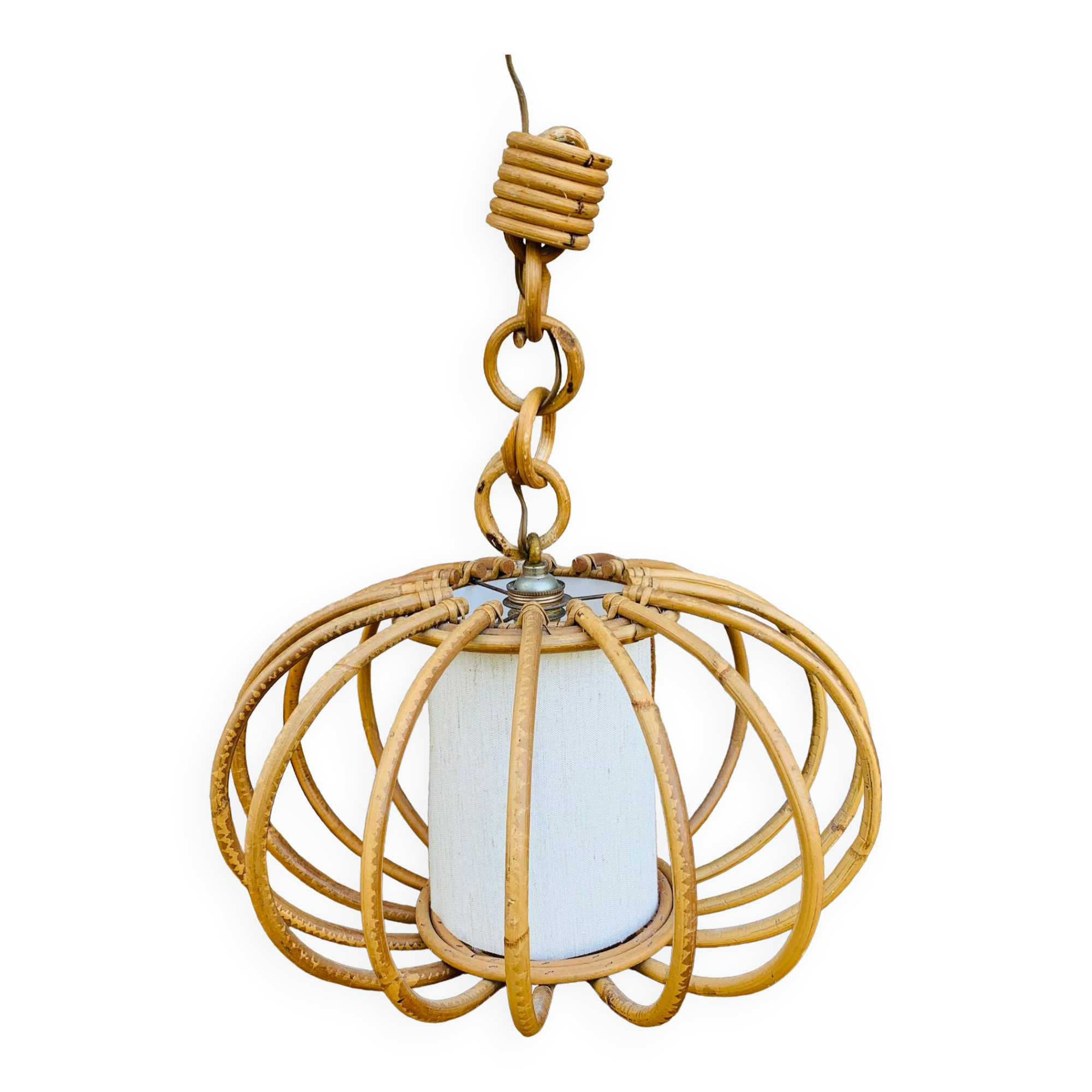 Vintage rattan pendant lamp