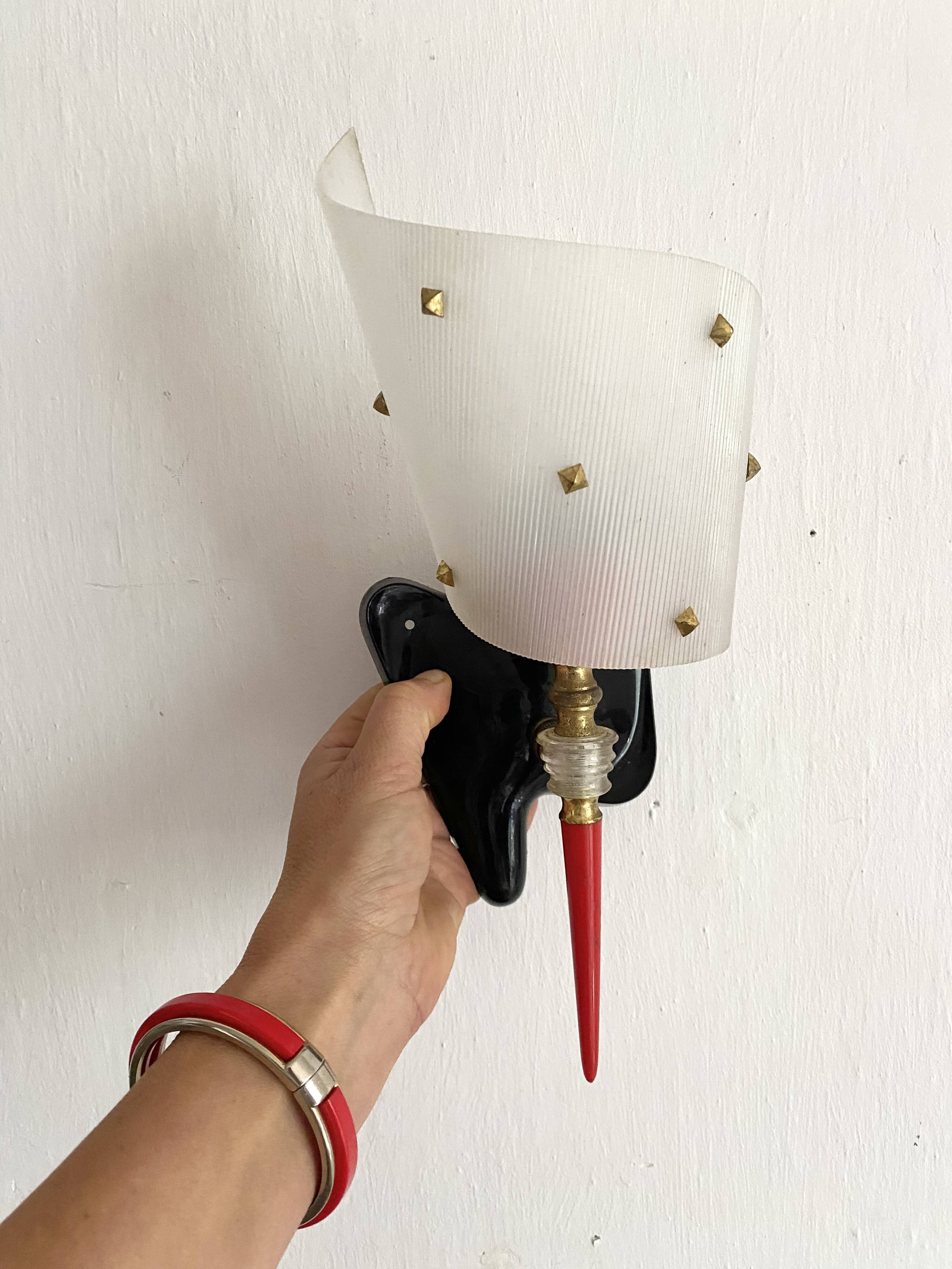 Pair of 50s-60s wall lights