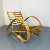 Fauteuil en rotin de Rohé Noordwolde, années 1950