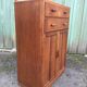 Vintage wardrobe said tall boy oak with 2 drawers and 2 doors