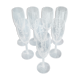 Lot 8 flûtes à champagne cristal taillé pied torsadé epis cristal d'arques