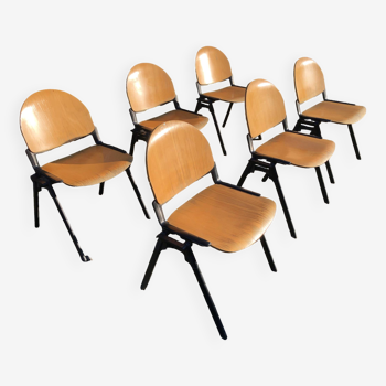 Suite de 6 chaises vintage vers 1970-1980