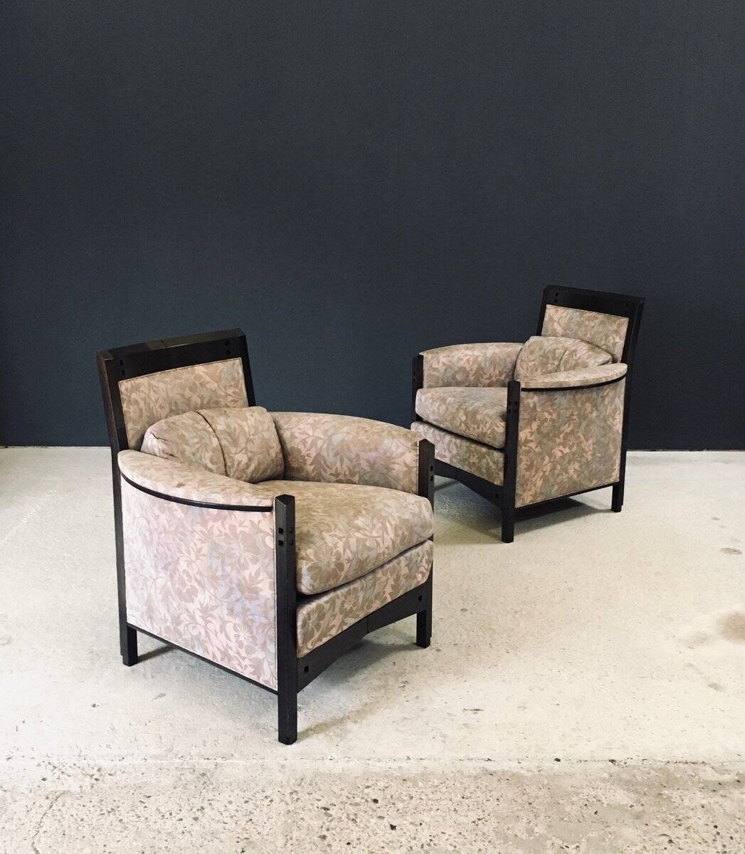 Postmodern Peggy Lounge Chairs by Umberto Asnago for Giorgetti, Italy, 1980s, Set of 2
