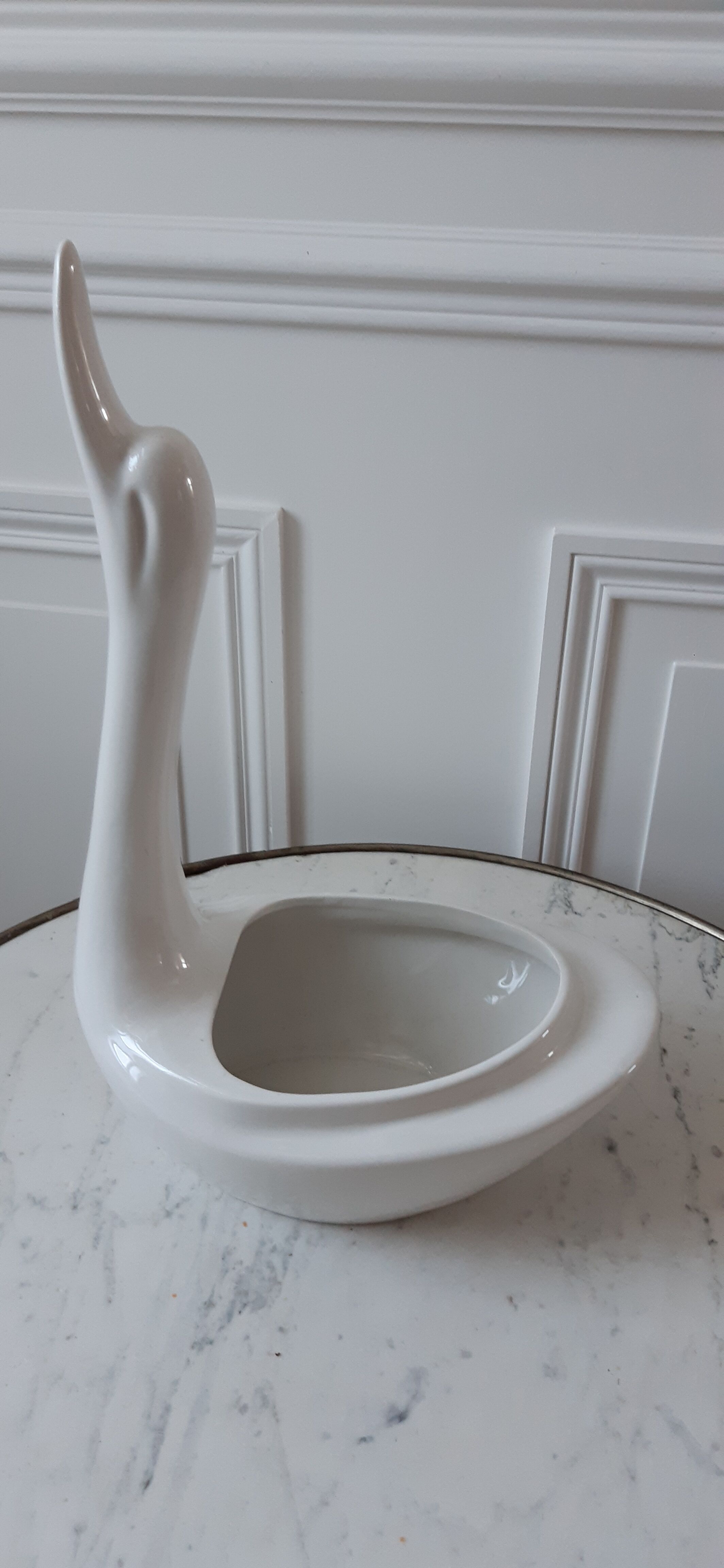 Ceramic swan planter pot cover 50s-60s