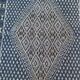 Tapis bleu tissé à la main en pure laine