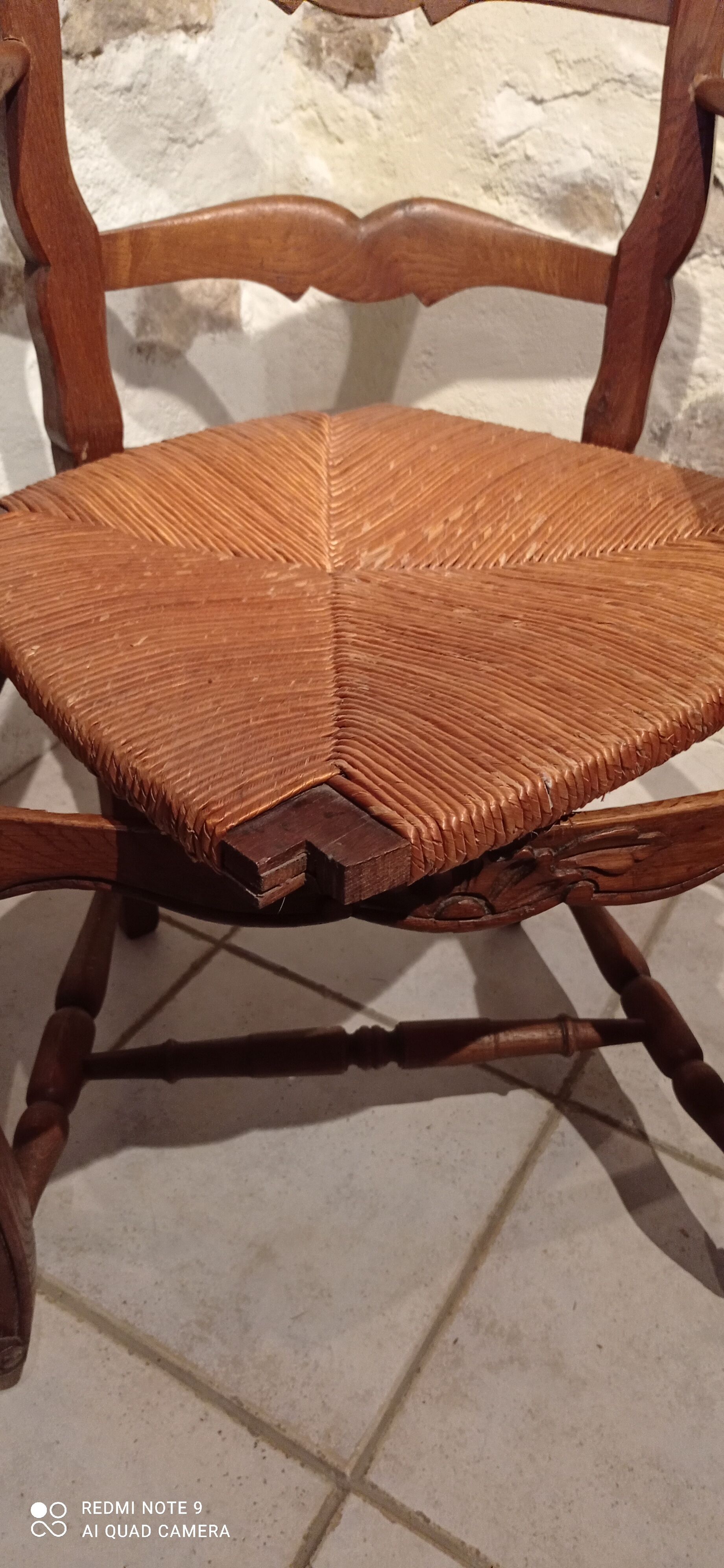 Antique mulched armchair