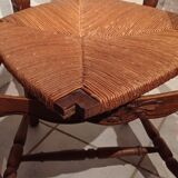 Fauteuil paillé ancien