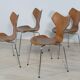 Model 3130 Dining Chairs by Arne Jacobsen for Fritz Hansen, 1970s, Set of 4