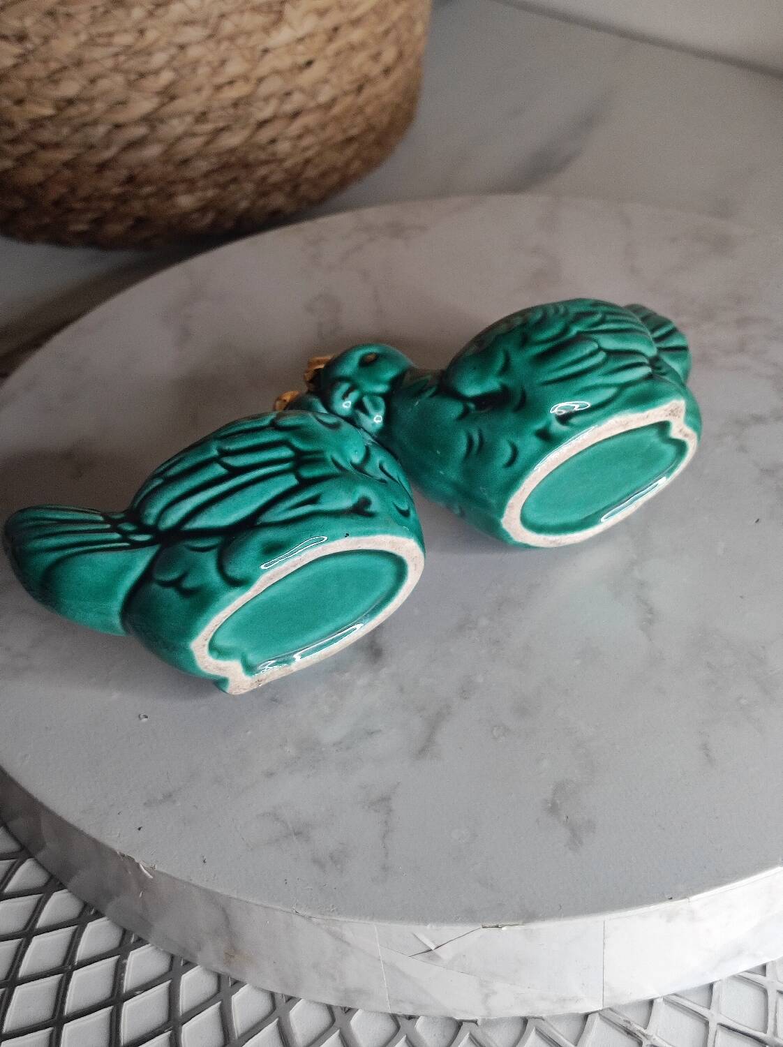 Chicken salt and pepper shaker in slip