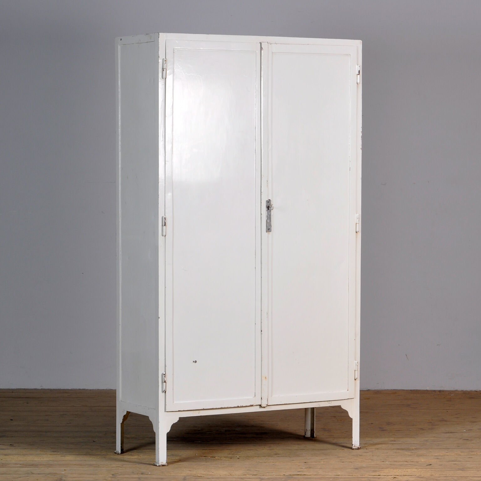 Vintage iron medical cabinet, 1940s