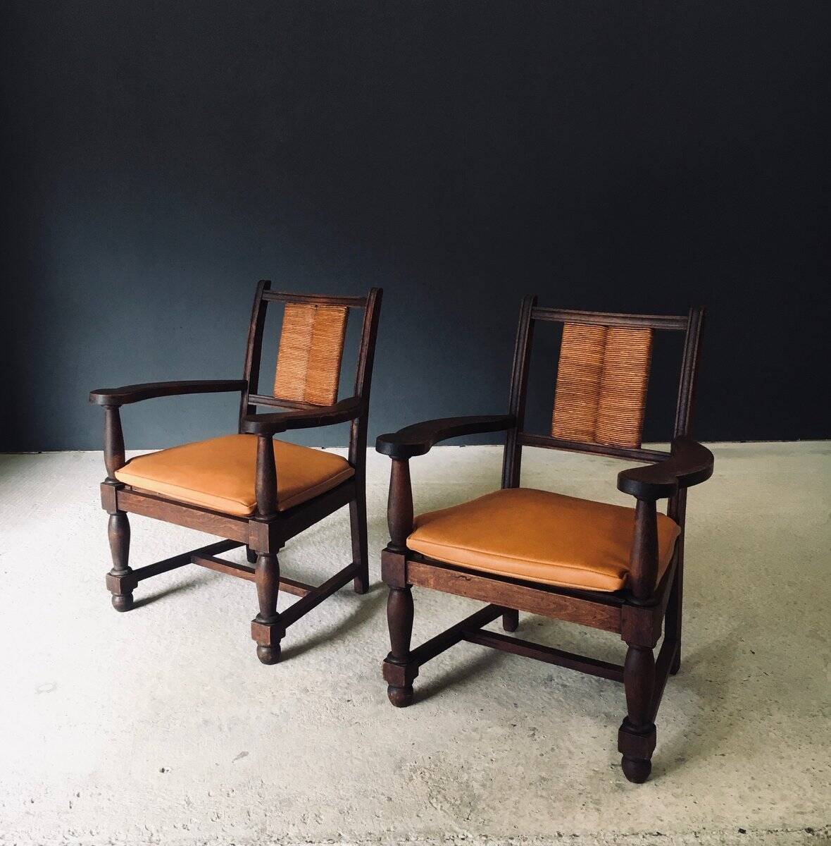 Mid-Century Modernist Armchairs in the style of Francis Jourdain, France, 1940s, Set of 2
