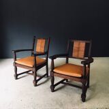 Mid-Century Modernist Armchairs in the style of Francis Jourdain, France, 1940s, Set of 2