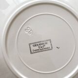 6 antique flat plates made of ironstone "Géranium" Sarreguemines