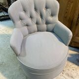 Fauteuil crapaud - bleu gris