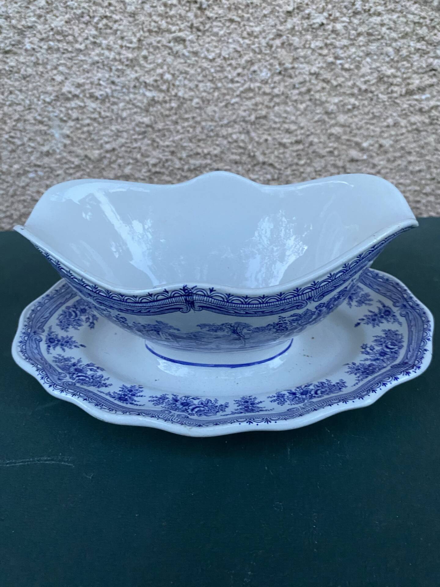 Magnifique Dessous de Plat / Assiette Murale Vintage - Décor "Pois