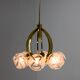 Brass and Glass 6-flamming Chandelier, 1980s