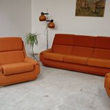 Complete orange salon JITONA in Atlantis Space Age style from the 1970s.