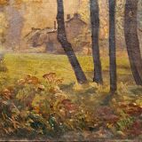 2 impressionist paintings - pair of oil on canvas - 2 signed autumn landscapes