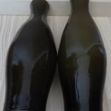 Pair of taupe glass vases – New condition