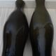 Pair of taupe glass vases – New condition