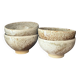 Set of 4 hand-turned glazed ceramic bowls