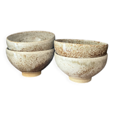 set of 4 ceramic (stoneware) bowls, glazed and hand-turned
