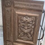 Porte de placard, panneau décoratif en bois coupé de fruit sculpté ancien