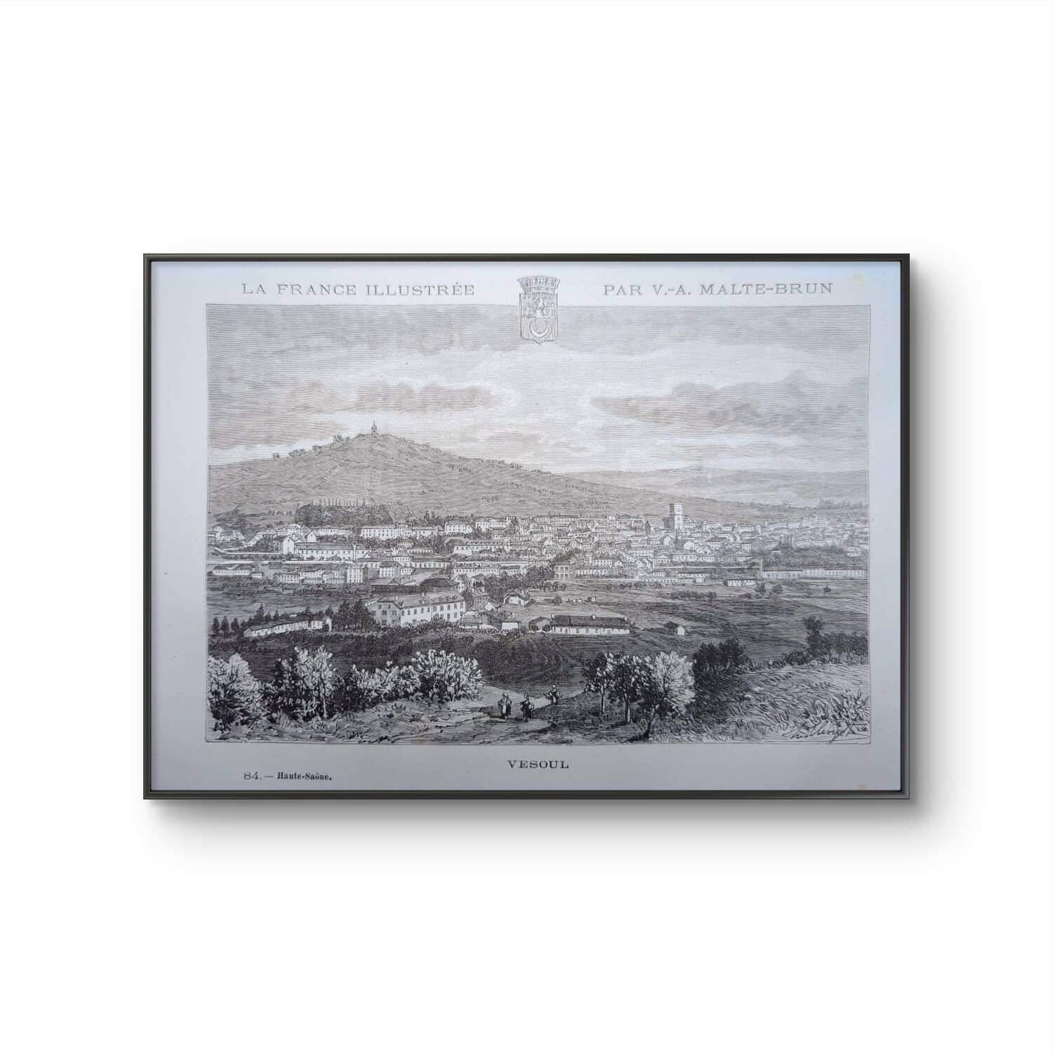 Vesoul, Haute-Saône, printed illustration from 1883.