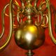 Dutch chandelier in solid bronze with 6 light arms, early 20th century.
