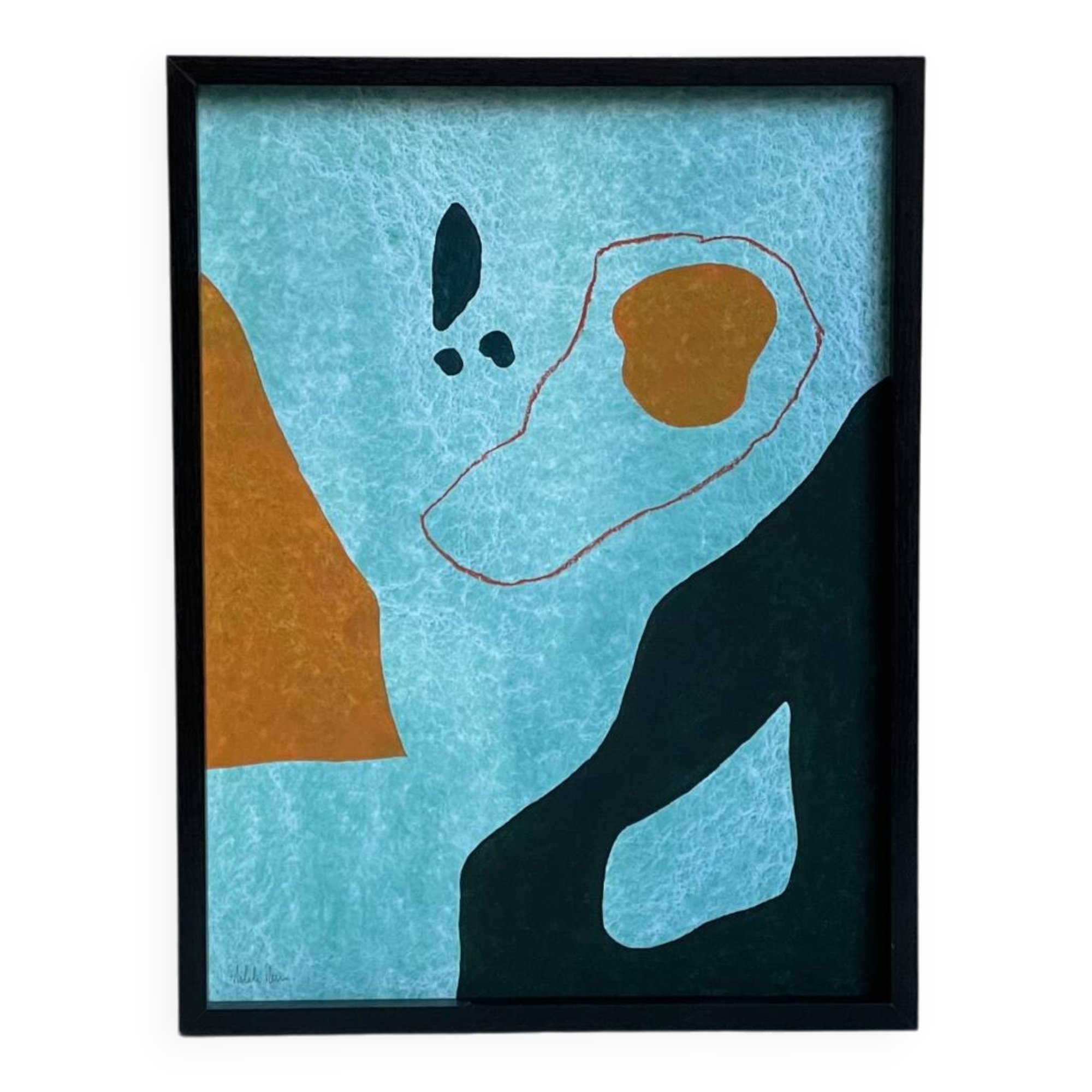 Colorful abstract painting in acrylic on paper