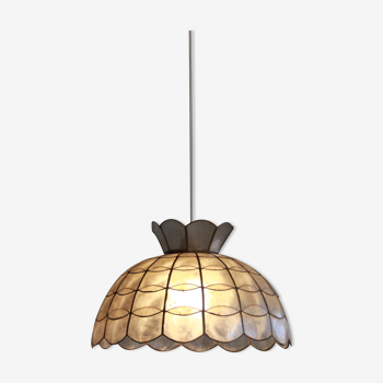 Luminaire suspension mother-of-pearl brass 1950