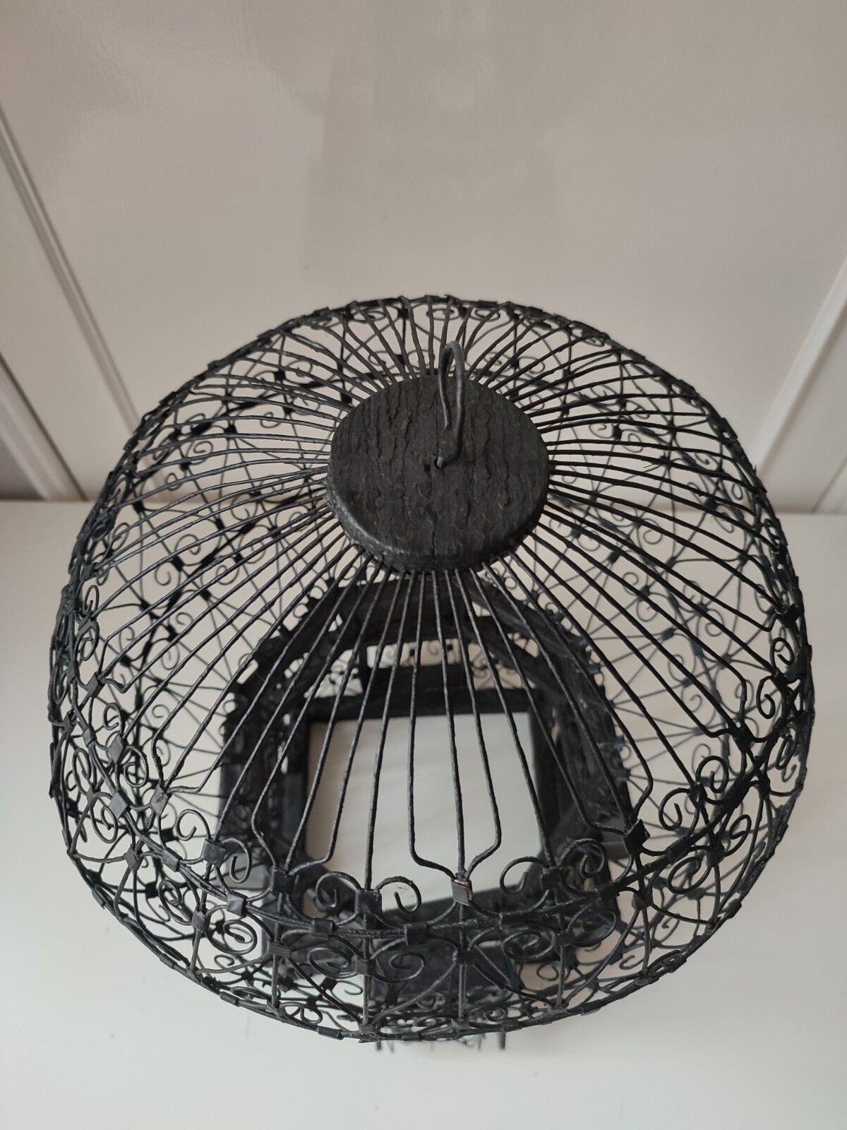 Metal and wood birdcage