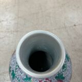 CHINA Polychrome porcelain vase decorated with butterflies Signed under the base 43cm