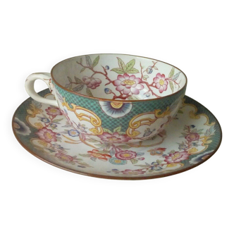 Sarreguemines porcelain tea cup with minton decoration model no. 215 * n3