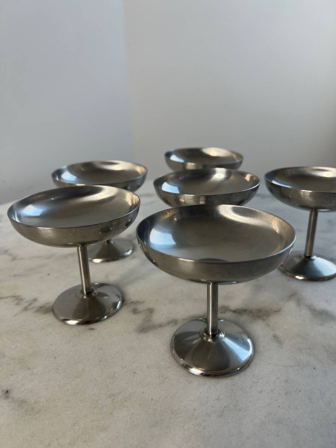 Set of 6 stainless steel cups