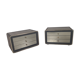Paire de chevets miroir et cuir Ruf international, années 60/70