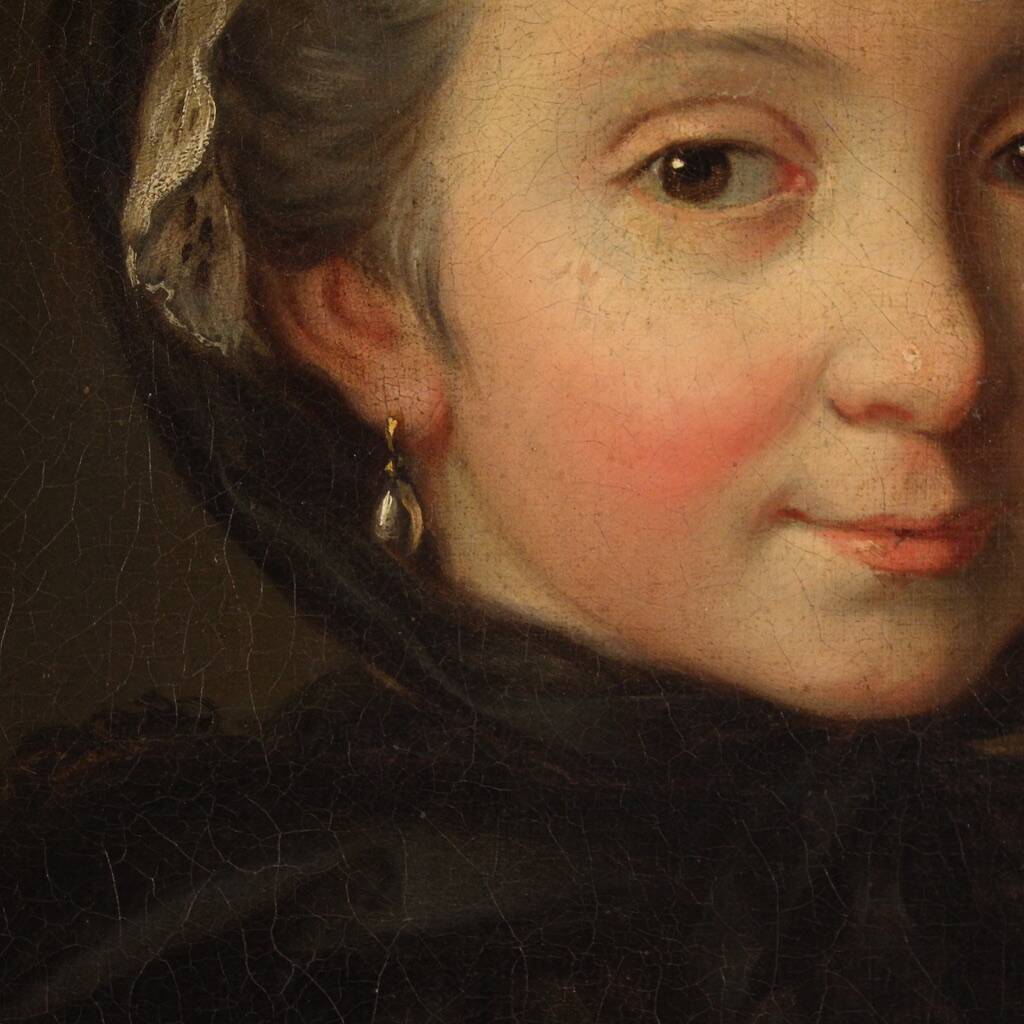 18th century Italian painting, portrait of a young lady