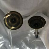 Pair of candlesticks in bronze and brass 18th century Louis XVI era