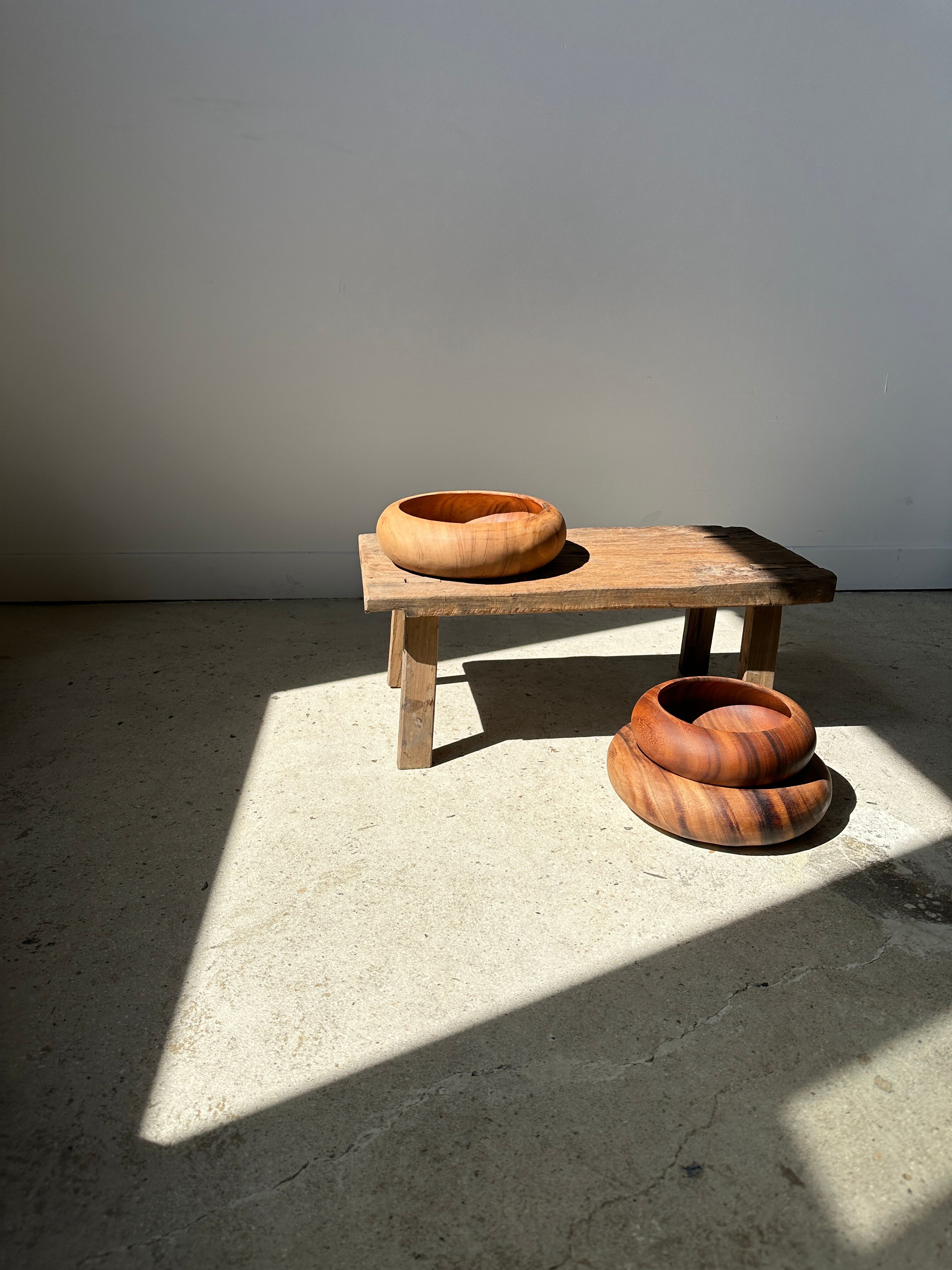 Bowl or monoxyl teak cut d:25.5