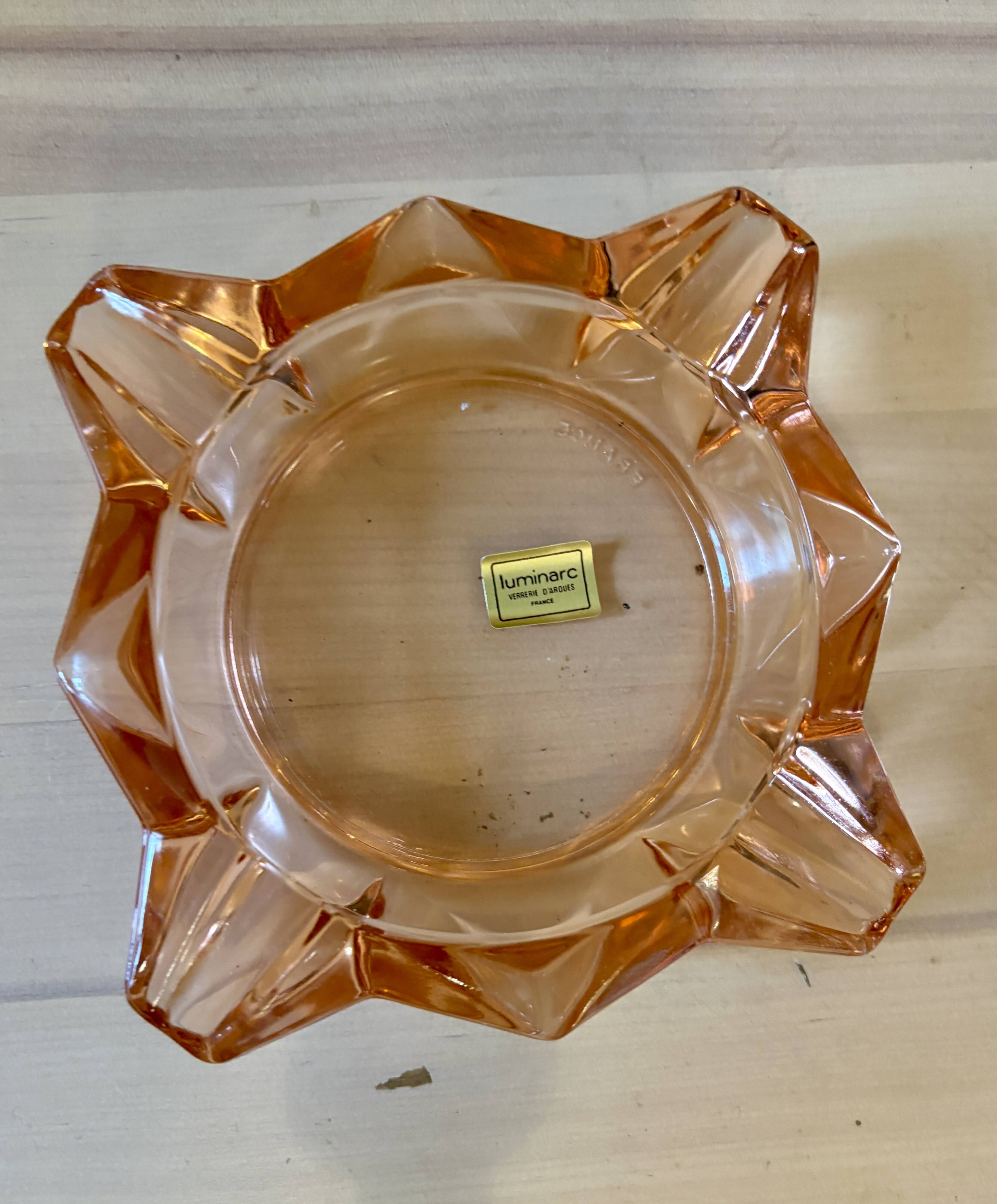 Vintage Luminarc ashtray in pink glass