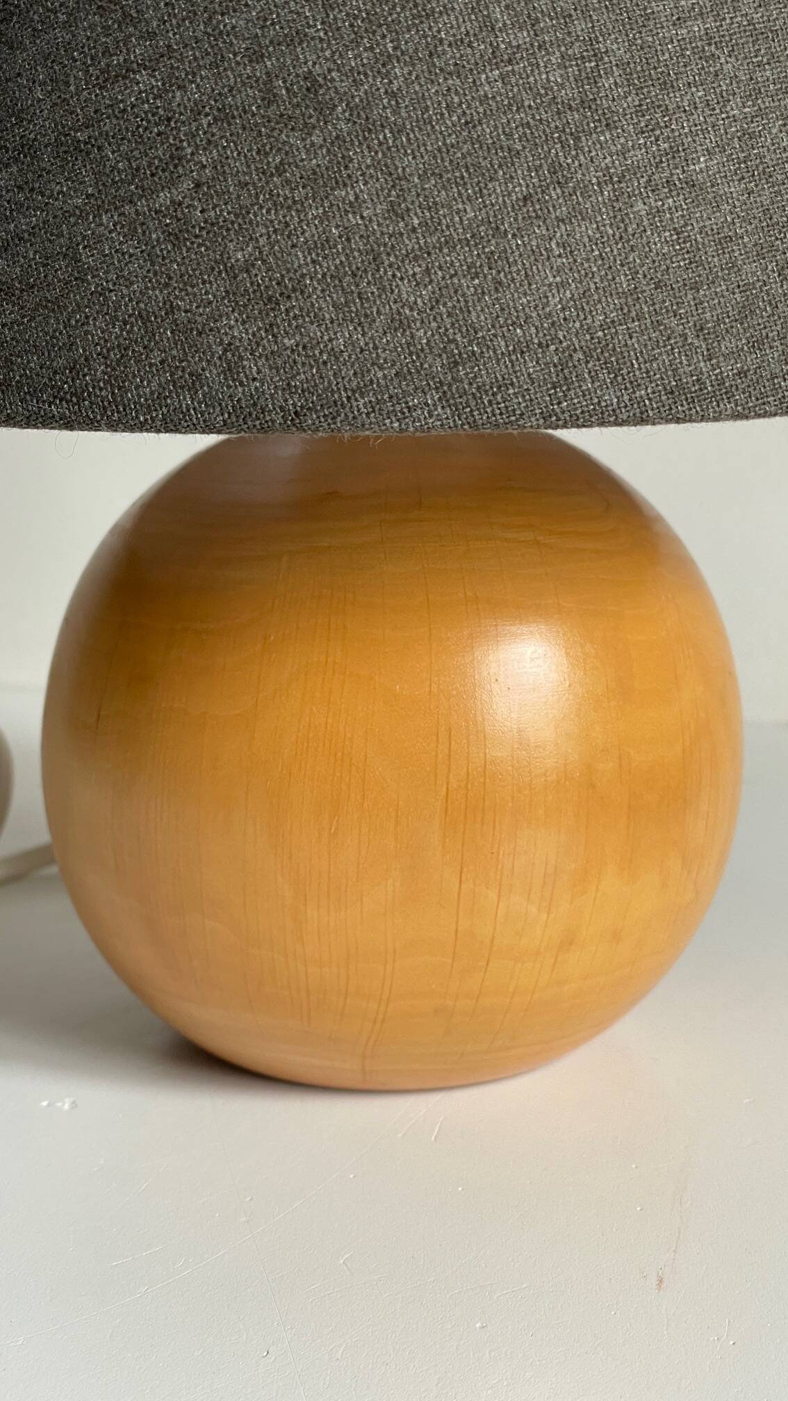Solid wood ball lamp from the 70s