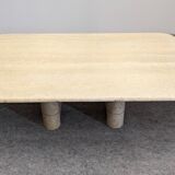 Table basse en travertin, Italie vers 1970