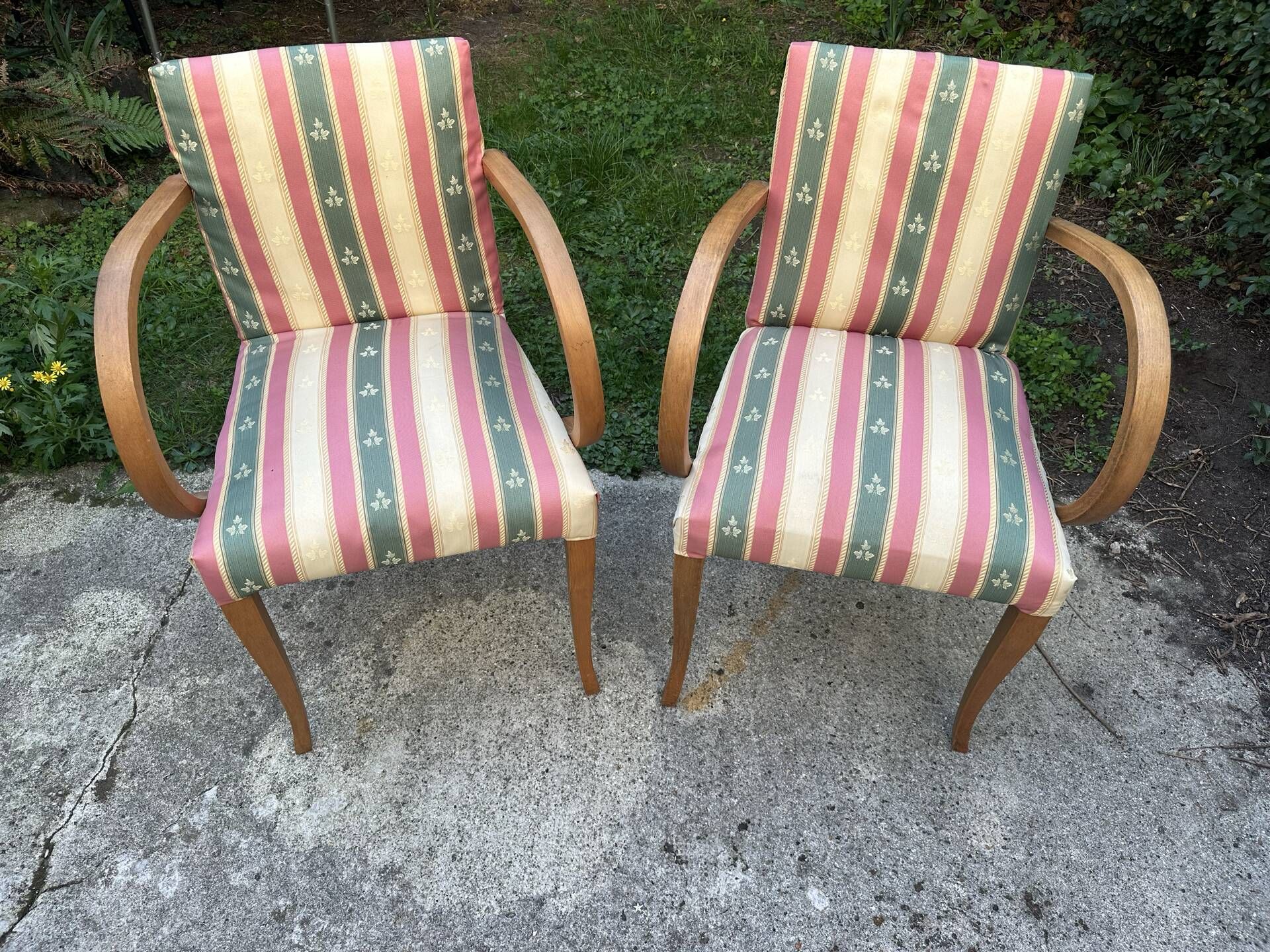 Pair of bridge armchairs from the 1950s – Bent wood