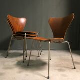 4 x Fritz Hansen Series 7, Arne Jacobsen dated 1955