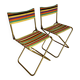 Pair of vintage Lafuma folding chairs model Chantazur Canvas 70s
