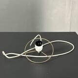 Midcentury pair pencil rattan large ( 62 cm ) pendants, Italy 1970s