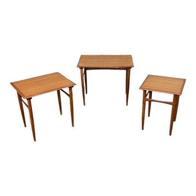 Tables gigognes en teck des années 70 des années 70 Kai Kristiansen Skovmand & Andersen Design